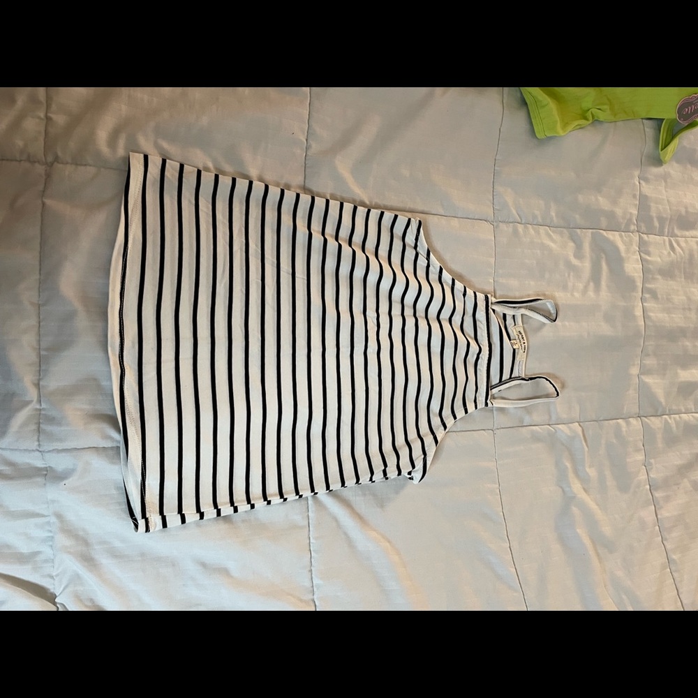 White and Black Striped Tee